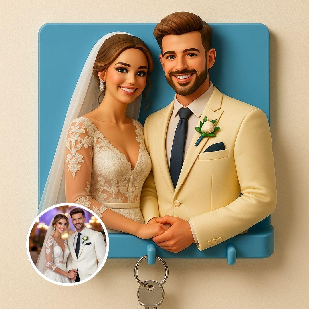 Custom 3D Graduation Keychain β Personalized Mini Figurine from Photo, Senior 2025 Gift, Handmade Polymer Clay Portrait Keyring