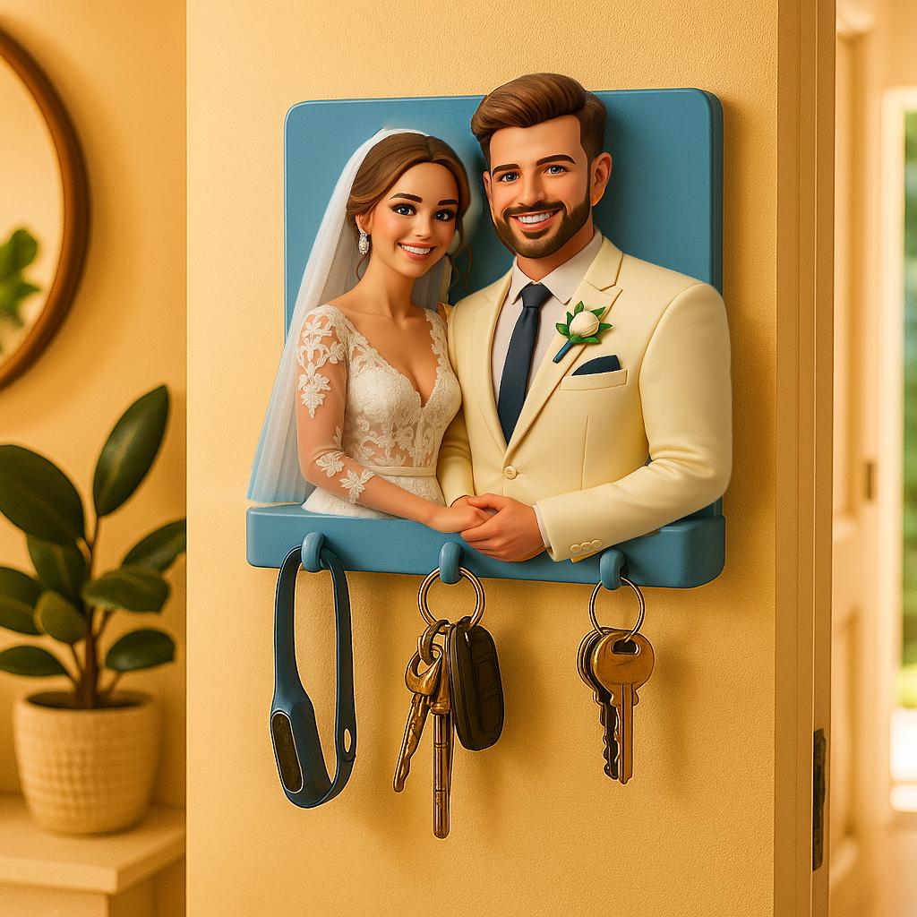 Custom 3D Graduation Keychain β Personalized Mini Figurine from Photo, Senior 2025 Gift, Handmade Polymer Clay Portrait Keyring