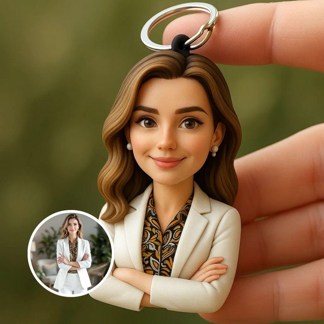Personalized 3D Business Keychain – Custom Mini Executive Figurine from Photo