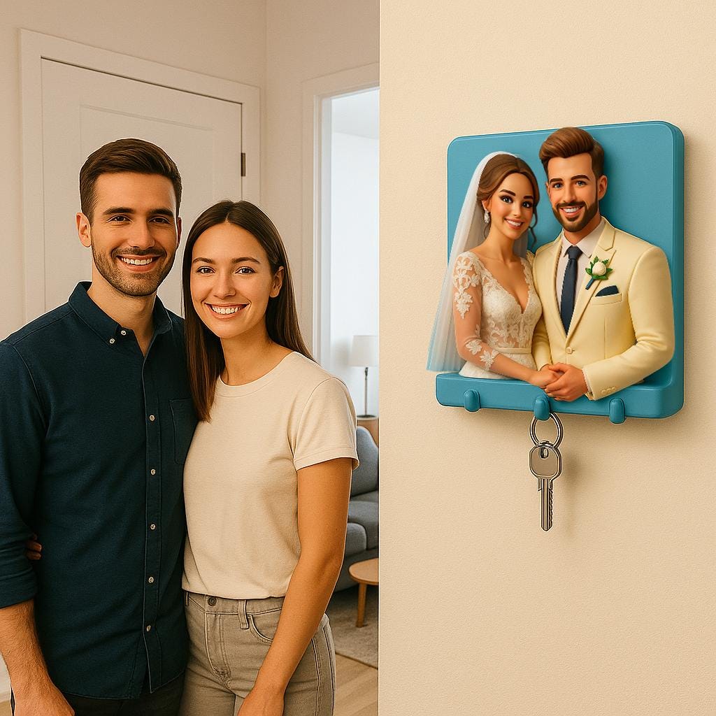 Custom 3D Graduation Keychain β Personalized Mini Figurine from Photo, Senior 2025 Gift, Handmade Polymer Clay Portrait Keyring