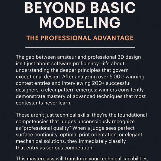 Master Challenge Series: Advanced 3D Design Techniques for Contest Success