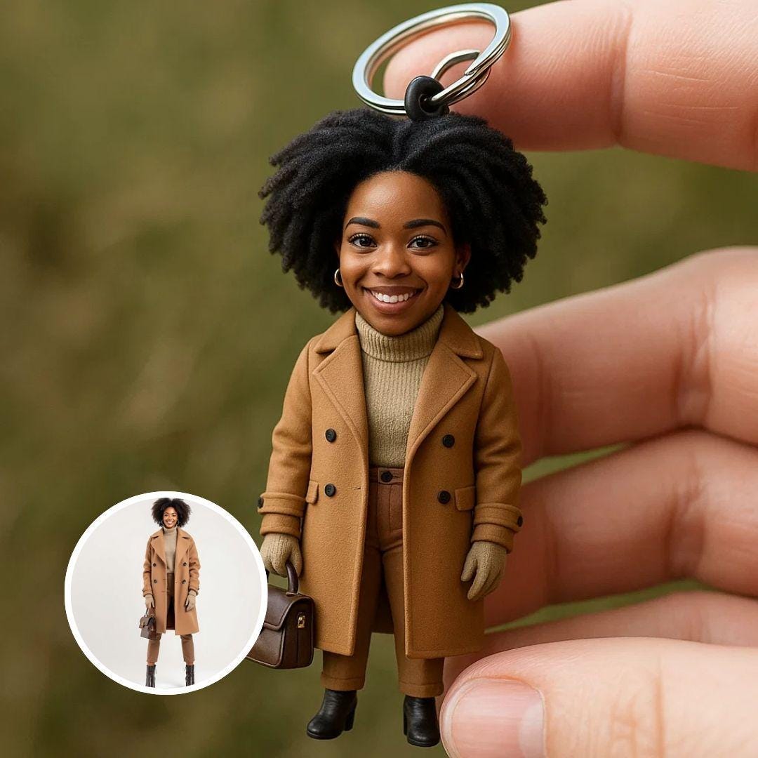 Custom 3D Full Body Keychain with Realistic Style Portrait - Personalized Gift