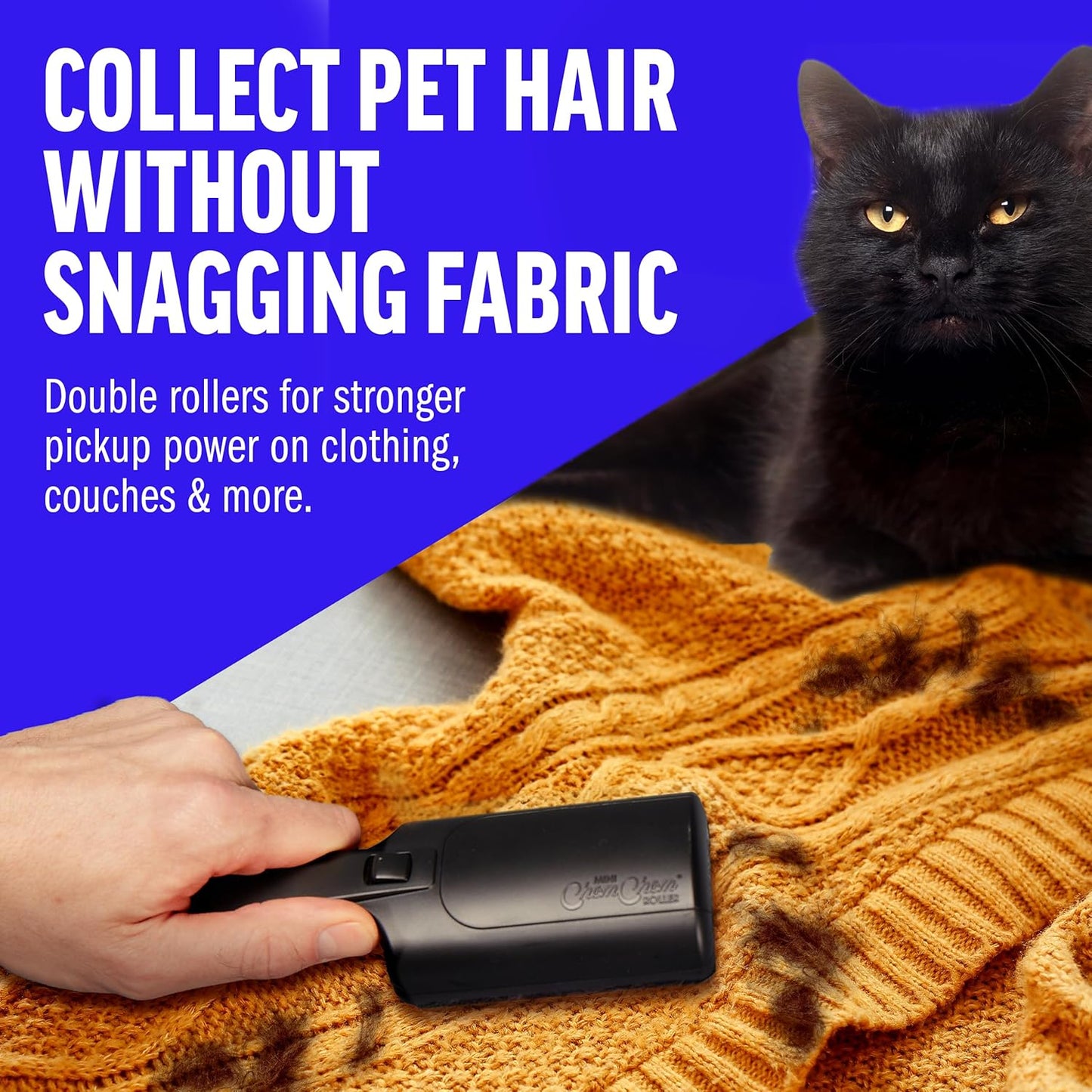 for Pet Hair - Reusable Lint Roller Pet Hair Removal Tool for Clothes, Couches, Cars and Travel - Cat Dog Hair Remover, Compact, No Sticky Refills Needed (Mini)
