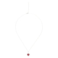 925 Sterling Silver Necklace Red Heart Pendant