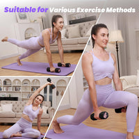 Adjustable Dumbbell Set of 2, 4 in 1 Hand Weights for Women at Home, 5 Lb Weights Dumbbells Set of 2, Each 2Lb 3Lb 4Lb 5Lb with TPU Soft Rubber Handle for Home Gym Exercise Training