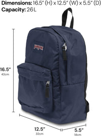 Superbreak One Backpacks - Durable, Lightweight Bookbag with 1 Main Compartment, Front Utility Pocket with Built-In Organizer - Premium Backpack, Black