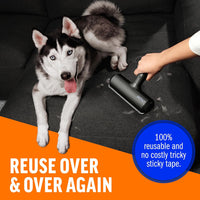 Pet Hair Remover and Reusable Lint Roller - Cat and Dog Hair Remover for Furniture, Couch, Carpet, Clothing and Bedding - Portable, Multi-Surface Fur Removal Tool (Black)