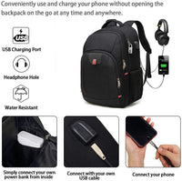 Laptop Backpack for Men, Large Anti-Theft Business Travel Backpack with USB Charging Port, Water Resistant College School Computer Bag for Men/Women for 17 Inch Laptop and Notebook