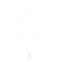 14K Silver Plated Necklace Love Heart Pave Pendant Necklace