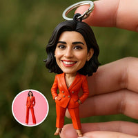 Custom 3D Full Body Keychain from Photo – Personalized Latin American Style Mini Figure Gift