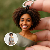 Custom Mini Me Keychain from Photo – 3D Printed Portrait Gift for Women | Handmade Figurine