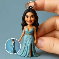 Custom 3D Full Body Keychain from Photo – Personalized Latin American Style Mini Figure Gift