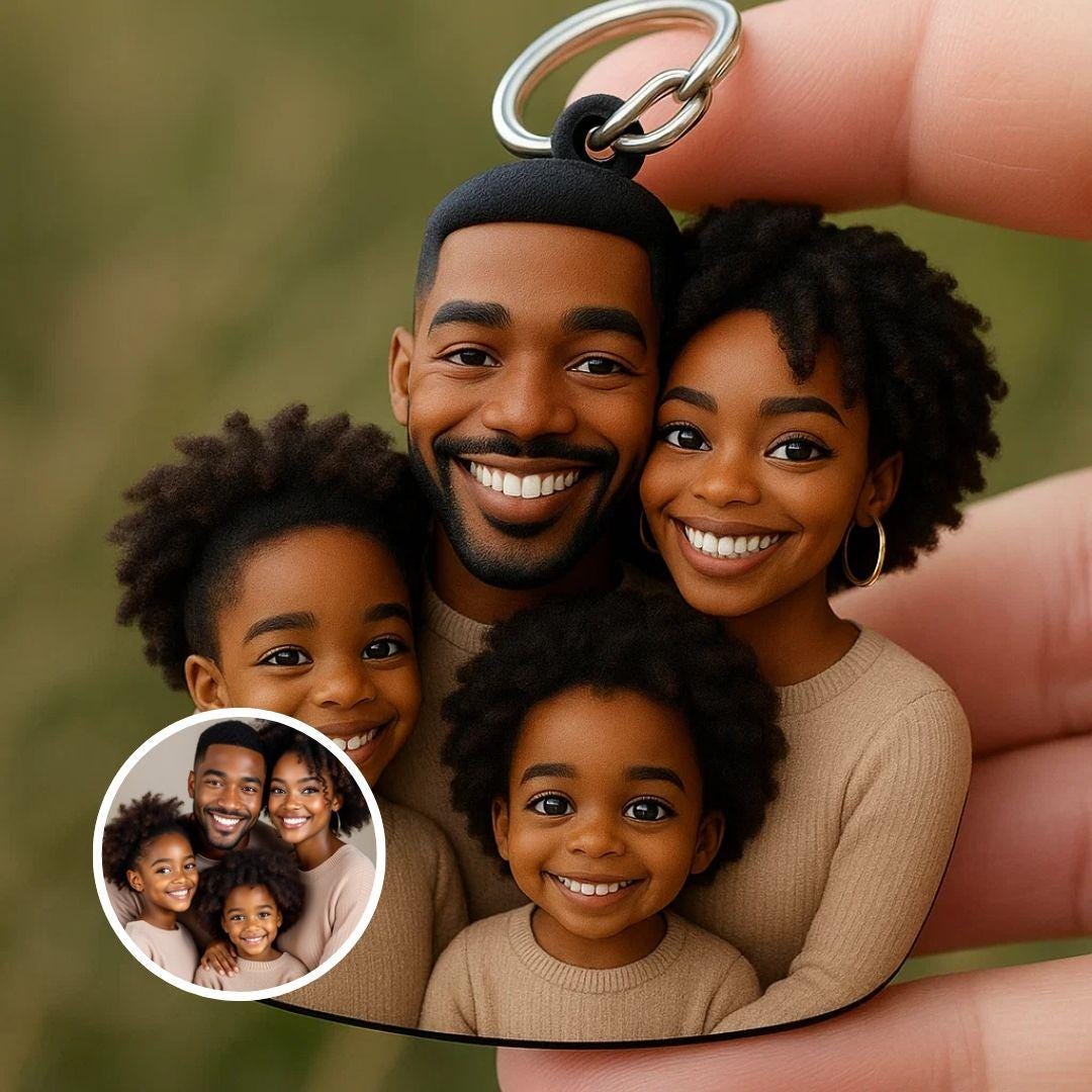 Custom 3D Family Keychain Bust – Graduation or Personalized Figurine from Photo – Unique Gift for Parents or Seniors