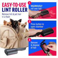 for Pet Hair - Reusable Lint Roller Pet Hair Removal Tool for Clothes, Couches, Cars and Travel - Cat Dog Hair Remover, Compact, No Sticky Refills Needed (Mini)