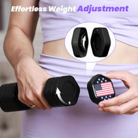 Adjustable Dumbbell Set of 2, 4 in 1 Hand Weights for Women at Home, 5 Lb Weights Dumbbells Set of 2, Each 2Lb 3Lb 4Lb 5Lb with TPU Soft Rubber Handle for Home Gym Exercise Training