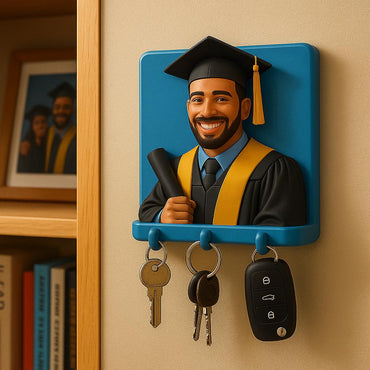 Personalized Graduation Keychain 2025 • Custom 3D Graduate Figurine • Class of 2025 Gift • Hijab Graduation Doll • Handmade