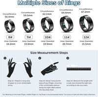 Smart Ring Health Tracker, Sleep Tracker Ring with Heart Rate, Waterproof Fitness Ring for Activity Monitoring/Steps/Distance/Calories, Air Gestures, up to 7-Day Battery, for Ios Android (Black,#10)