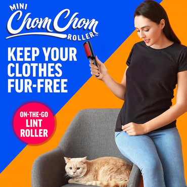 for Pet Hair - Reusable Lint Roller Pet Hair Removal Tool for Clothes, Couches, Cars and Travel - Cat Dog Hair Remover, Compact, No Sticky Refills Needed (Mini)