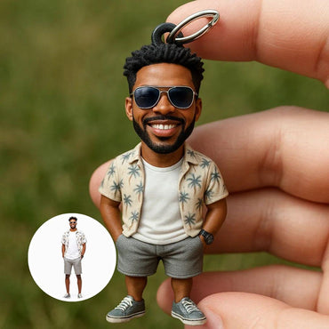 Custom 3D Full Body Keychain with Realistic Style Portrait - Personalized Gift