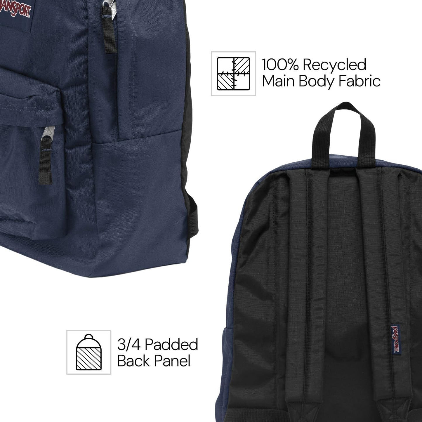 Superbreak One Backpacks - Durable, Lightweight Bookbag with 1 Main Compartment, Front Utility Pocket with Built-In Organizer - Premium Backpack, Black